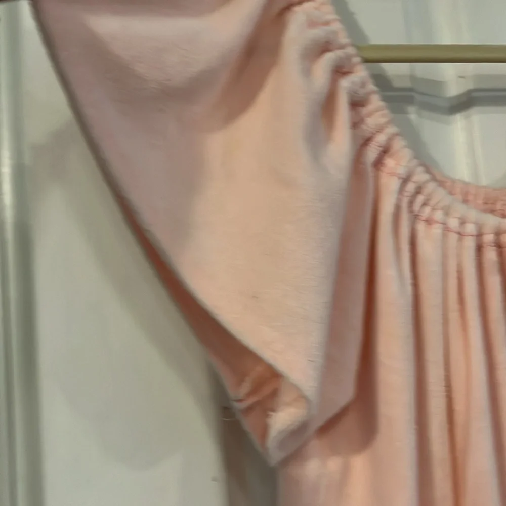 VINTAGE TERRYCLOTH HAND MADE COTTAGECORE LOUNGEWEAR DRESS BABY PINK SIZE MEDIUM - Picture 7 of 9